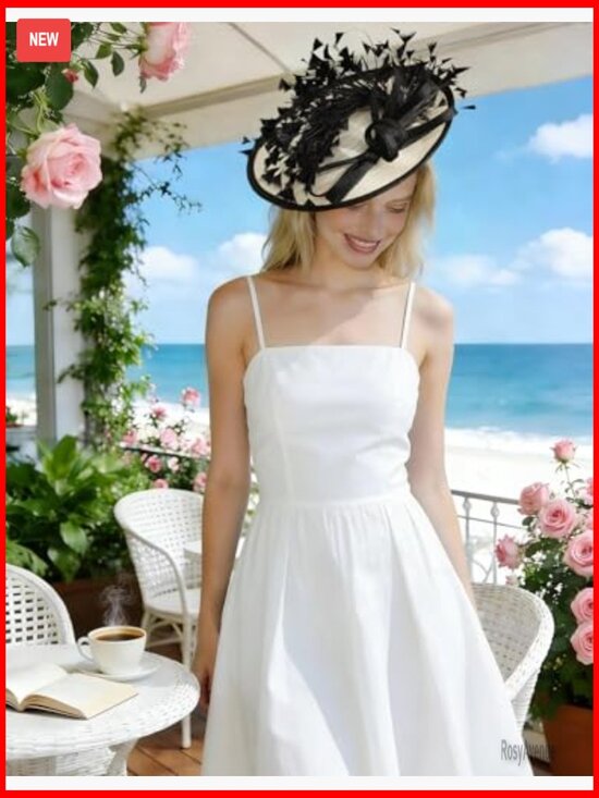 Elegant Fascinator Hat with Flower Mesh Feathers for Weddings Derby Tea Party main image 6